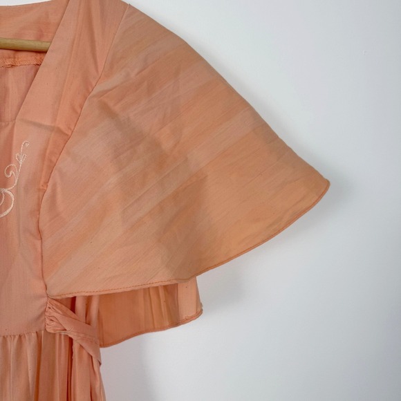 Vintage 70s Burg'N Dye Prairie Maxi Dress Womens Small Peach Cottagecore - Picture 3 of 12